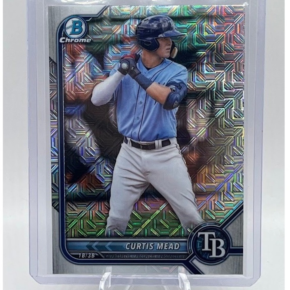 Curtis Mead Mojo Refractor 2022 Bowman Chrome BCP-223 MLB Tampa Bay Rays